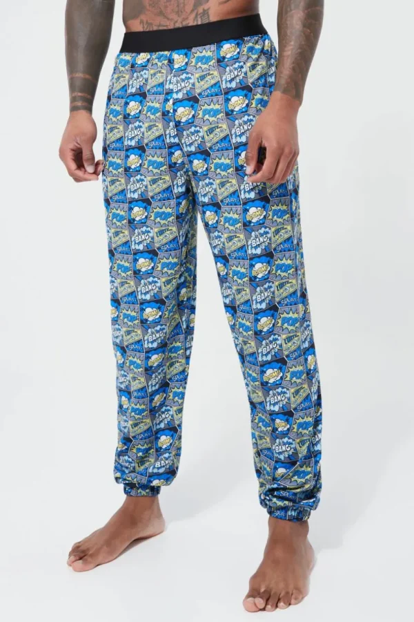 boohooMAN Cartoon Print Lounge Joggers | Loungewear