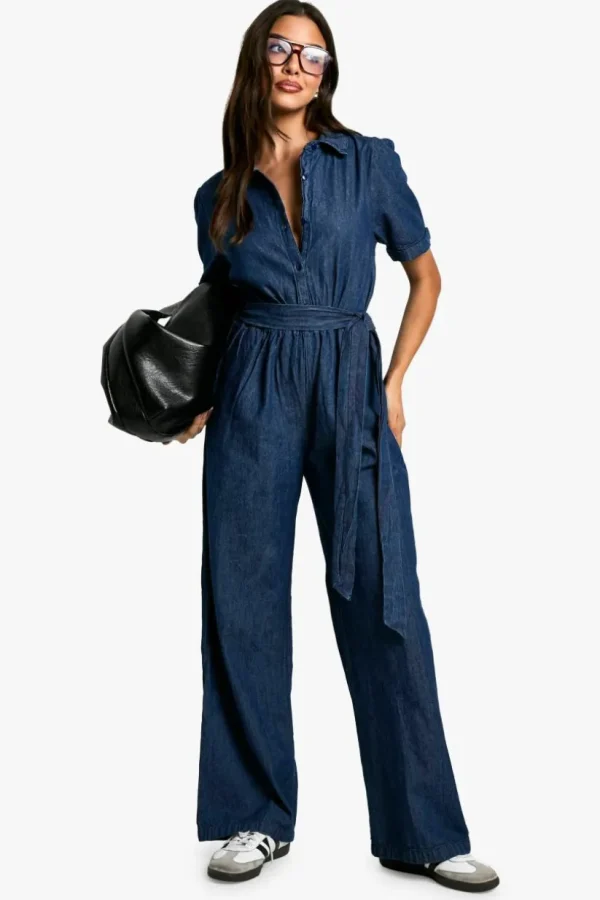 boohoo Chambray Denim Jumpsuit | Women Shirts | Foundation