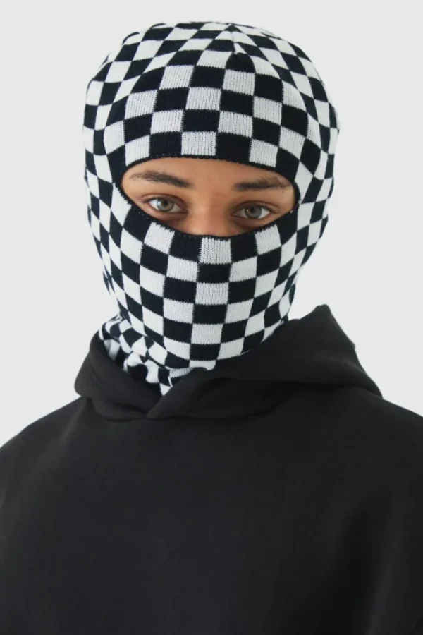 boohooMAN Checkered Face Covering | Hats & Caps