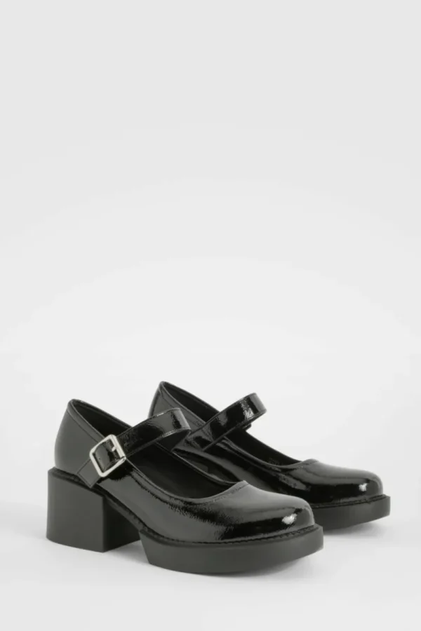 boohoo Chunky Heeled Mary Janes | Women Shirts | Foundation