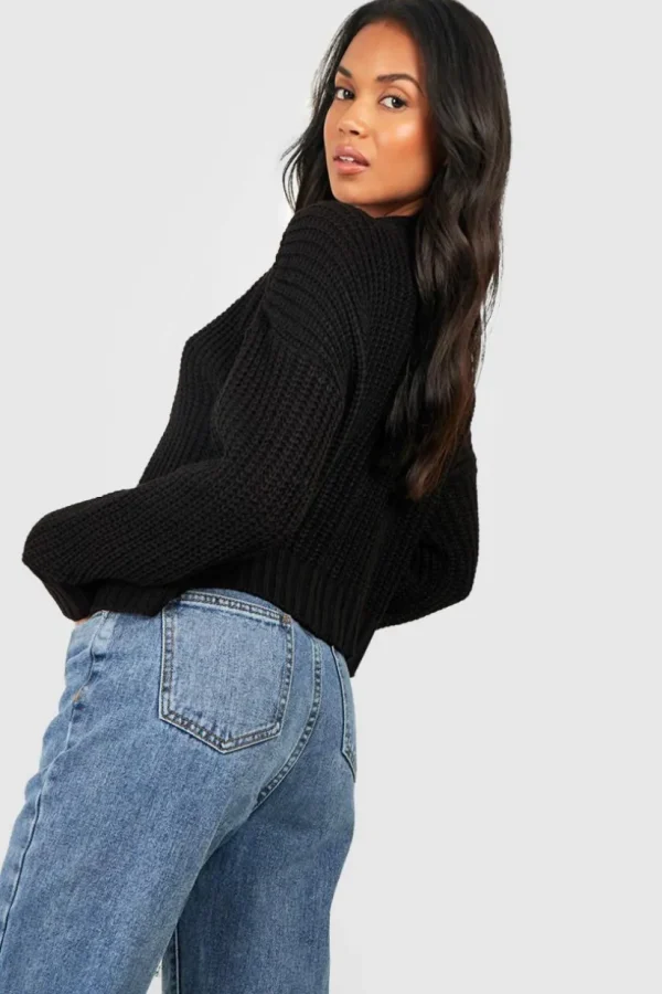 boohoo Chunky Knit Cropped Cardigan | Women Shirts | Foundation