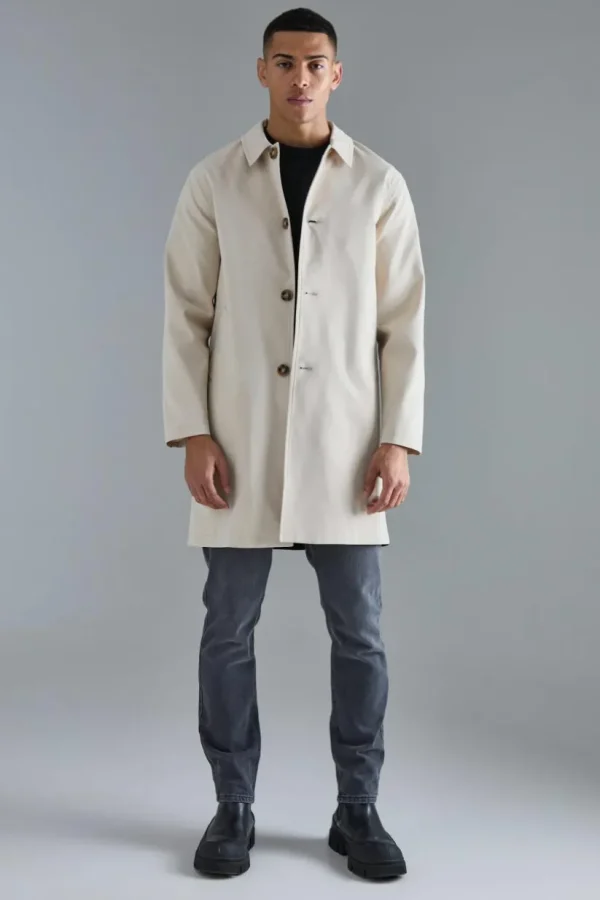 boohooMAN Classic Contrast Panel Trench Coat | Man | Coats & Jackets