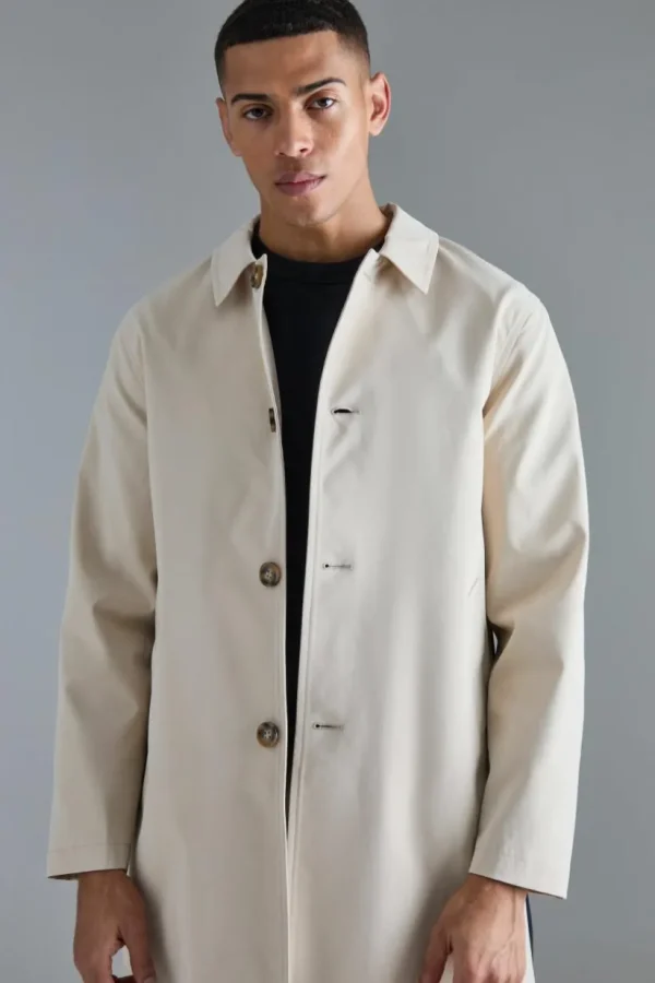 boohooMAN Classic Contrast Panel Trench Coat | Man | Coats & Jackets