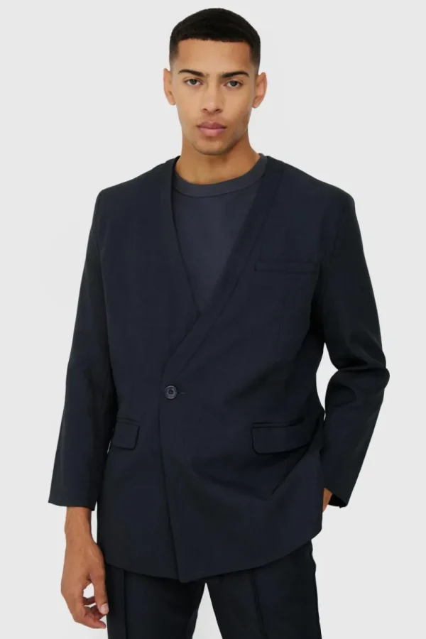 boohoo Collarless Suit Set in | Suits & Tailoring | Suits & Tailoring