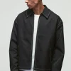 boohooMAN Contrast Stitch MAN Tab Bomber Jacket in | Going Out Jackets | Going Out