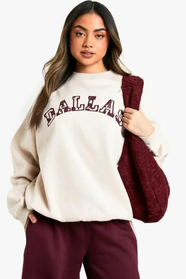 boohoo Cow Print Dallas Applique Sweatshirt | Women Shirts | Foundation