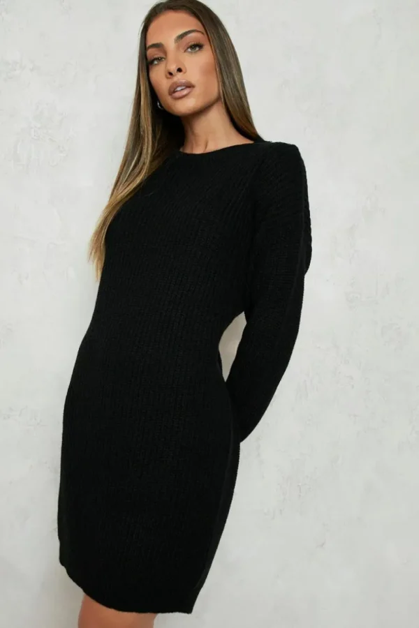 boohoo Crew Neck Mini Jumper Dress | Women Shirts | Foundation