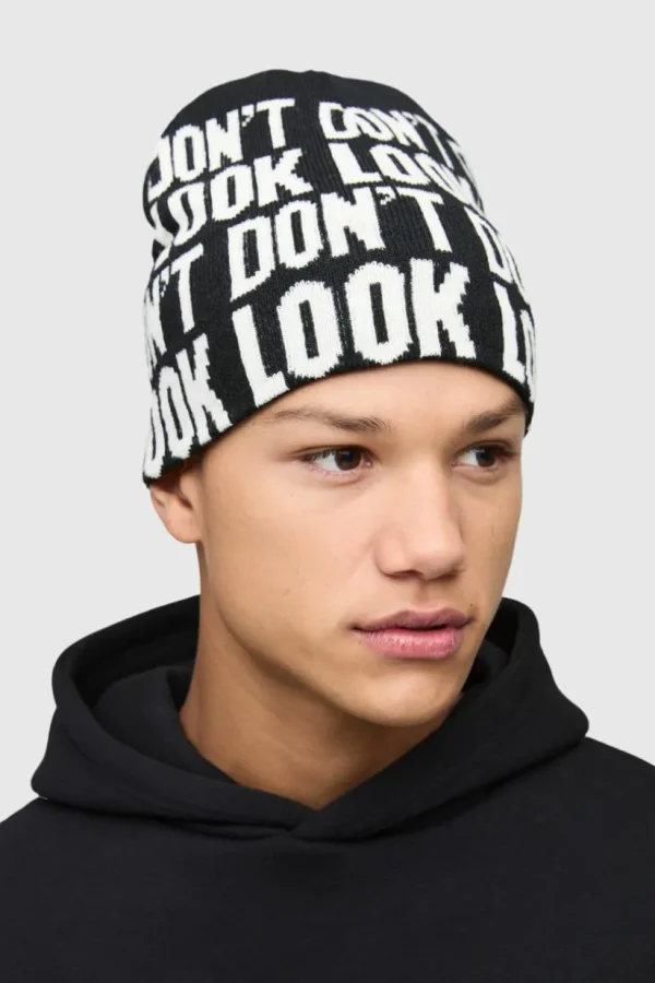 boohooMAN Don't Look Beanie | Hats & Caps