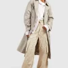 boohoo Double Breast Belted Trench Coat | Women Shirts | Foundation