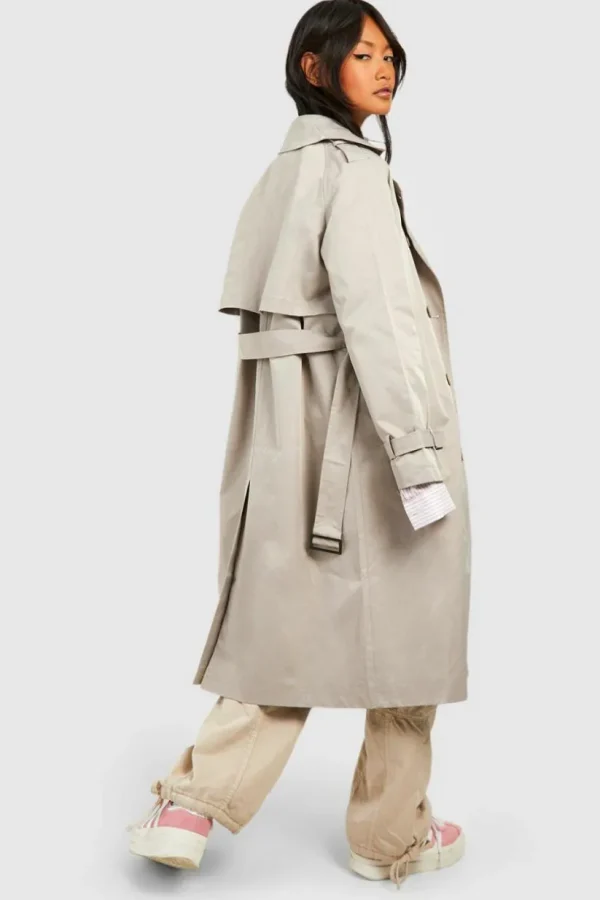 boohoo Double Breast Belted Trench Coat | Women Shirts | Foundation