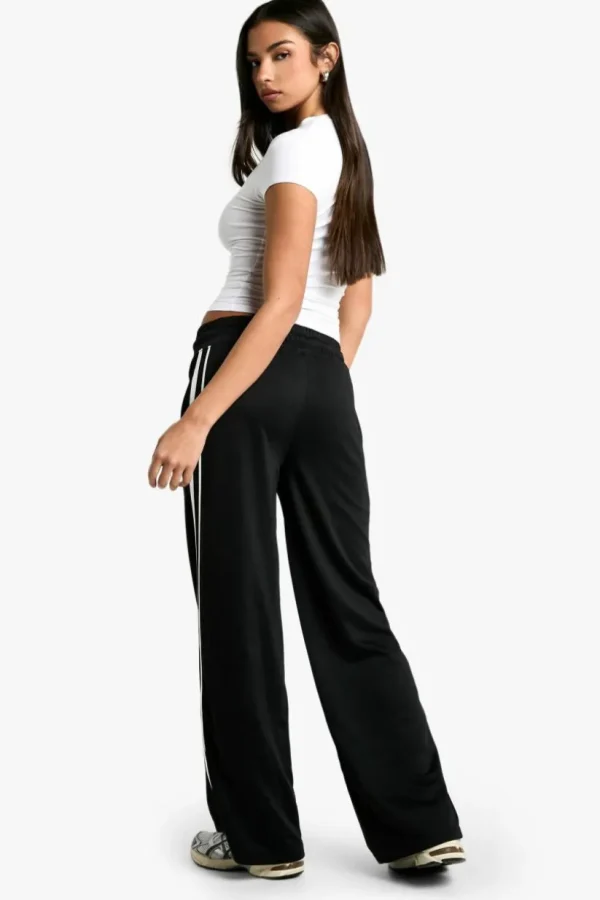 boohoo Double Striped Tricot Straight Leg Jogger | Women Shirts | Foundation