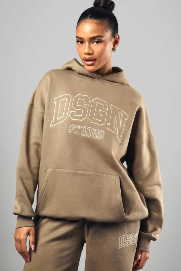 boohoo Dsgn Collegiate Embroidered Oversized Hoodie | Women Shirts | Foundation