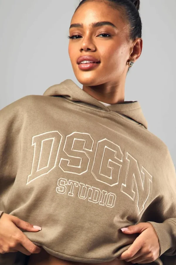 boohoo Dsgn Collegiate Embroidered Oversized Hoodie | Women Shirts | Foundation