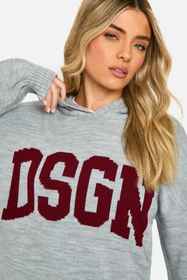 boohoo Dsgn Oversized Knitted Hoody | Women Shirts | Foundation