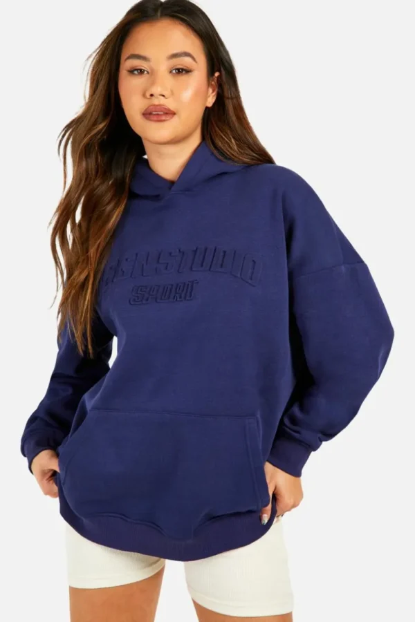 boohoo Dsgn Studio Embossed Oversized Hoodie | Women Shirts | Foundation