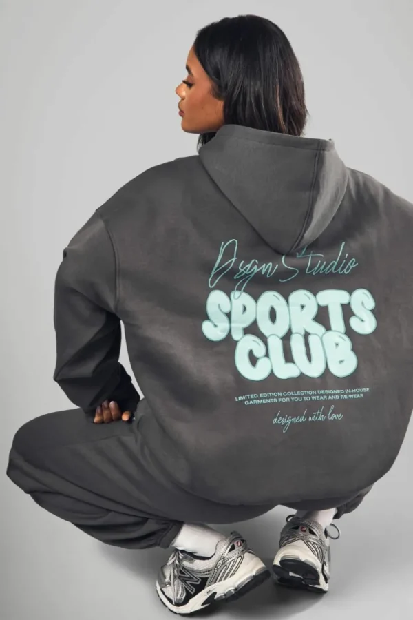 boohoo Dsgn Studio Sports Bubble Slogan Tracksuit Set | Women Shirts | Foundation