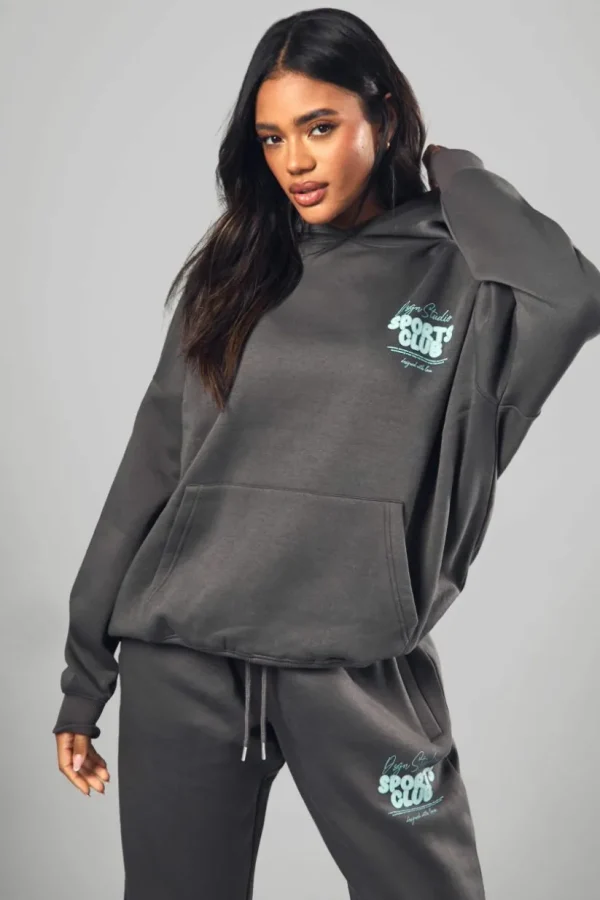 boohoo Dsgn Studio Sports Bubble Slogan Tracksuit Set | Women Shirts | Foundation