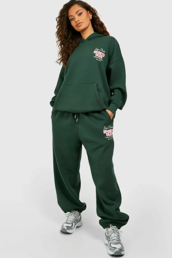 boohoo Dsgn Studio Sports Bubble Slogan Tracksuit Set | Women Shirts | Foundation