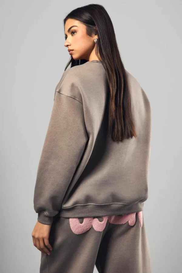 boohoo Dsgn Towelling Applique Oversized Sweatshirt | Women Shirts | Foundation