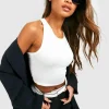 boohoo Racer Crop Top | Women Shirts | Foundation