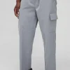 boohooMAN Elastic Waist Straight Leg Tailored Cargo Trousers | Suits & Tailoring | Suits & Tailoring