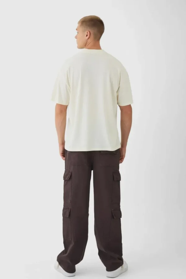 boohooMAN Elasticated Baggy Fit Multi Cargo Trousers | Trousers | Cargo Trousers