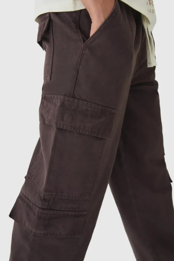 boohooMAN Elasticated Baggy Fit Multi Cargo Trousers | Trousers | Cargo Trousers