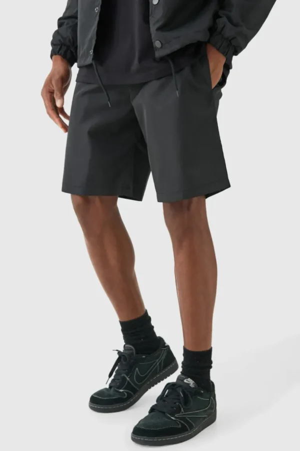 boohooMAN Elasticated Waist Comfort Nylon Shorts | Shorts