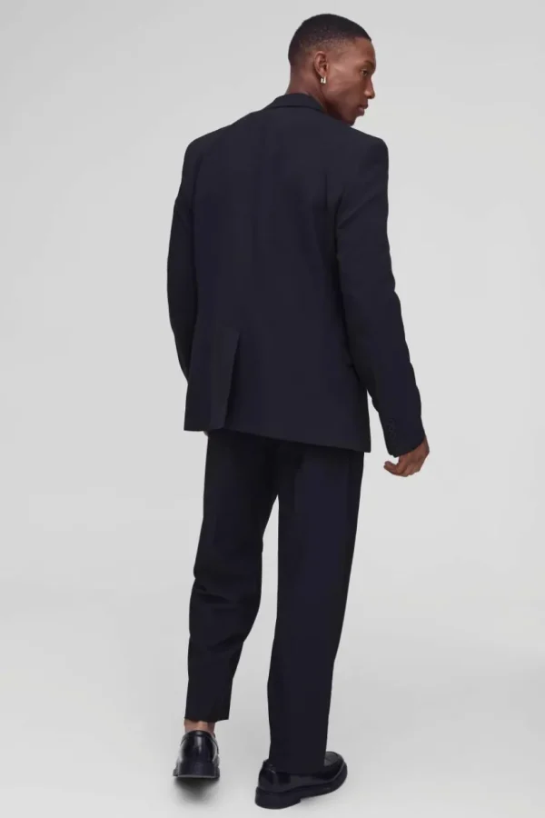 boohooMAN Elasticated Waist Cropped Skate Fit Tailored Trousers | Suits & Tailoring | Suits & Tailoring