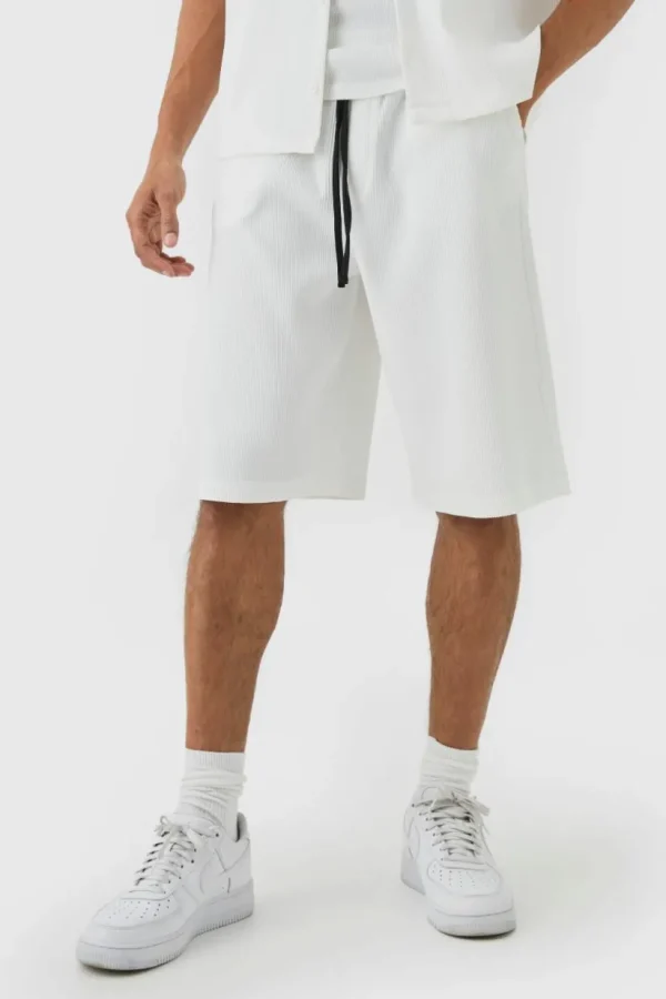 boohooMAN Elasticated Waist Pleated Jorts | Shorts