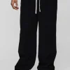 boohooMAN Elasticated Waist Relaxed Carpenter Waffle Corduroy Trousers | Trousers