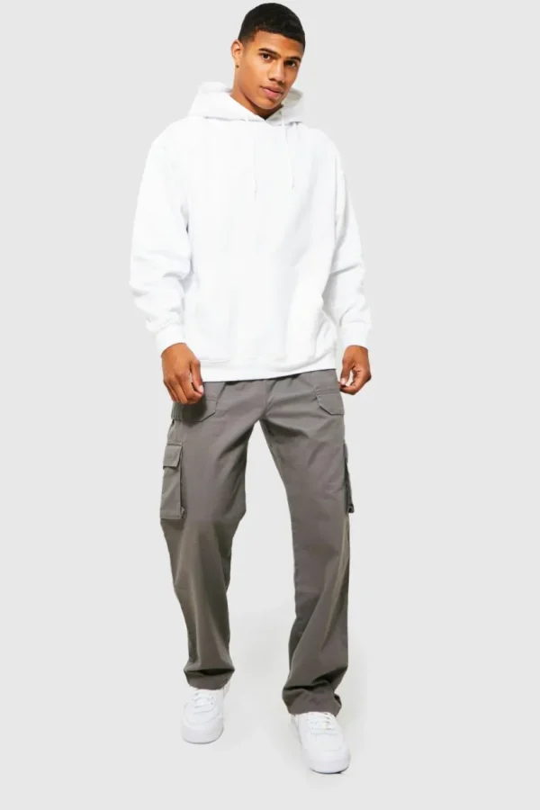 boohooMAN Elasticated Waist Relaxed Fit Buckle Cargo Trouser | Cargo Trousers | Trousers