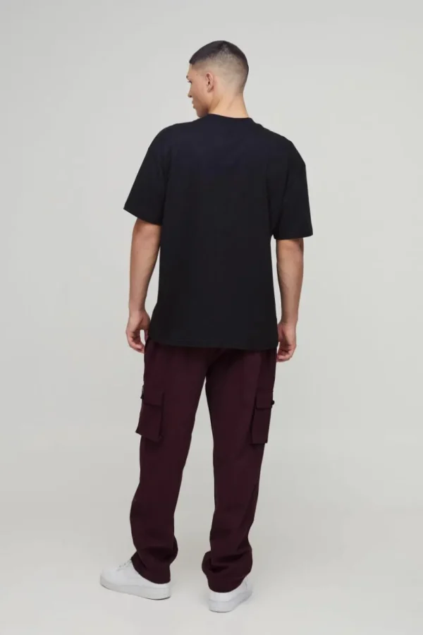 boohooMAN Elasticated Waist Skate Cropped Woven Tab Trousers | Trousers