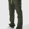 boohooMAN Elasticated Waist Slim Flare Stacked Cargo Trousers | Trousers | Cargo Trousers