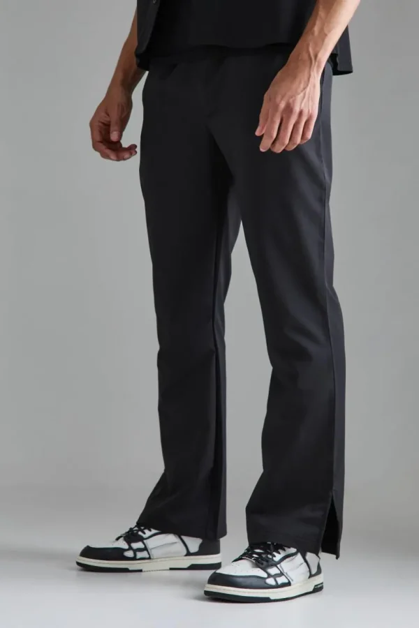 boohooMAN Elasticated Waist Split Hem Smart Trousers | Going Out | Suits & Tailoring