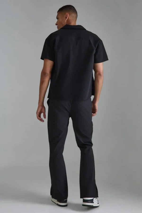 boohooMAN Elasticated Waist Split Hem Smart Trousers | Going Out | Suits & Tailoring