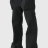 boohooMAN Elasticated Waist Zip Hem Flared Cargo Trousers | Trousers | Cargo Trousers