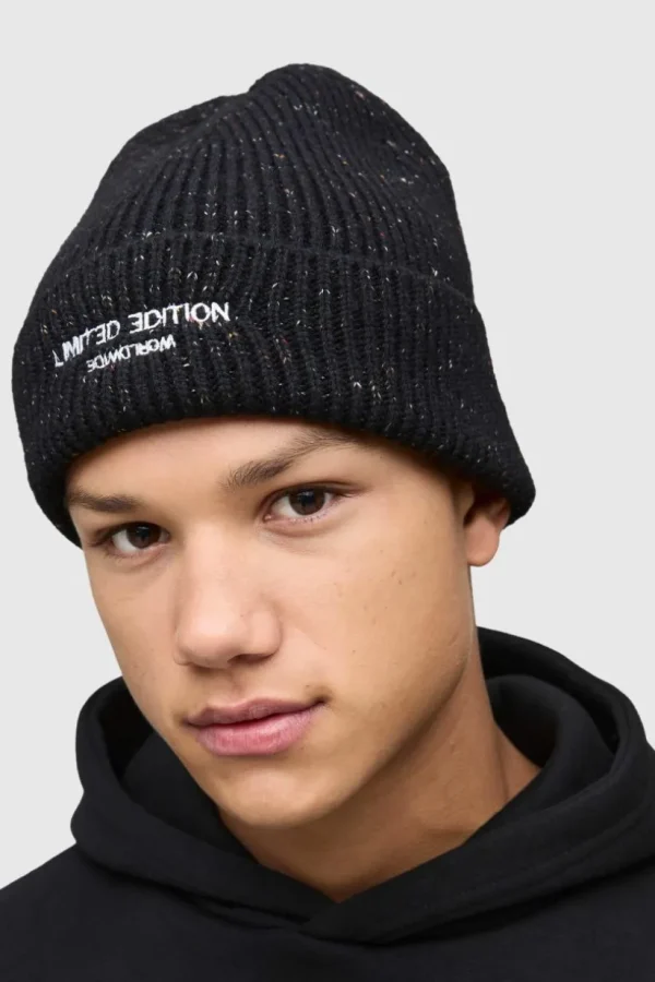 boohooMAN Embroidered Limited Edition Beanie | Hats & Caps