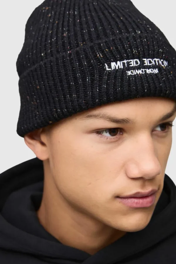 boohooMAN Embroidered Limited Edition Beanie | Hats & Caps