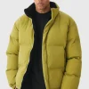 boohooMAN Embroidered Ripstop Funnel Neck Puffer In | Man | Coats & Jackets