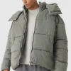 boohooMAN Extended Funnel Neck Hooded Puffer In | Man | Coats & Jackets