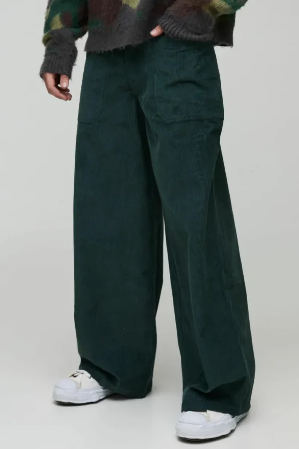 boohooMAN Extreme Baggy Corduroy Trouser | Trousers | Denim