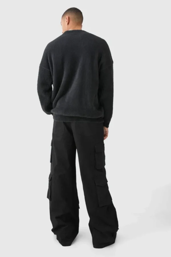 boohooMAN Extreme Baggy Rigid Multi Cargo Pocket Trousers | Trousers | Cargo Trousers