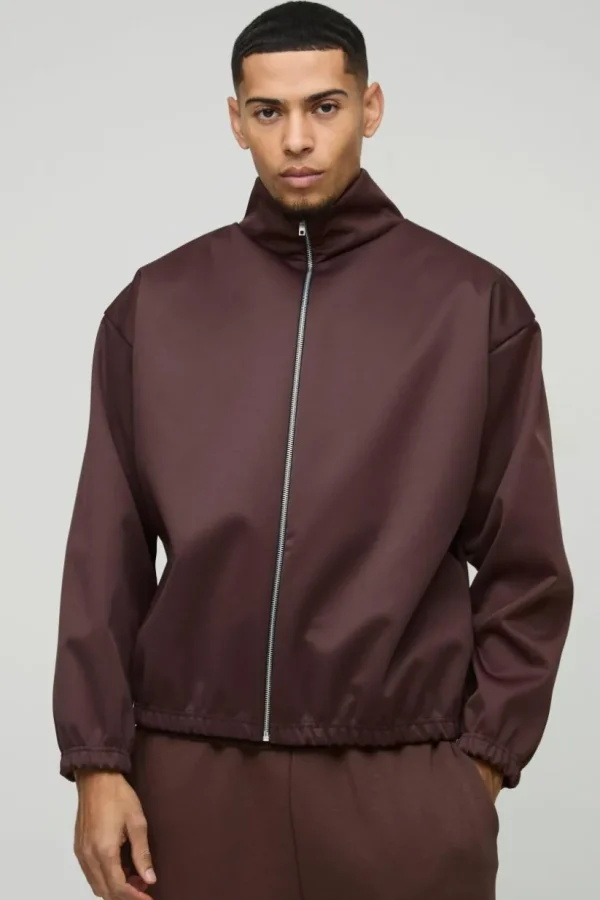 boohooMAN Extreme Oversized Boxy Scuba Zip Through Jacket | Coats & Jackets | Hoodies & Sweats