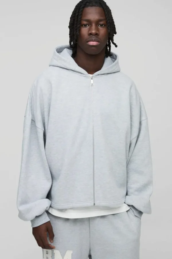 boohooMAN Extreme Oversized Boxy Zip Through Hoodie | Hoodies & Sweats