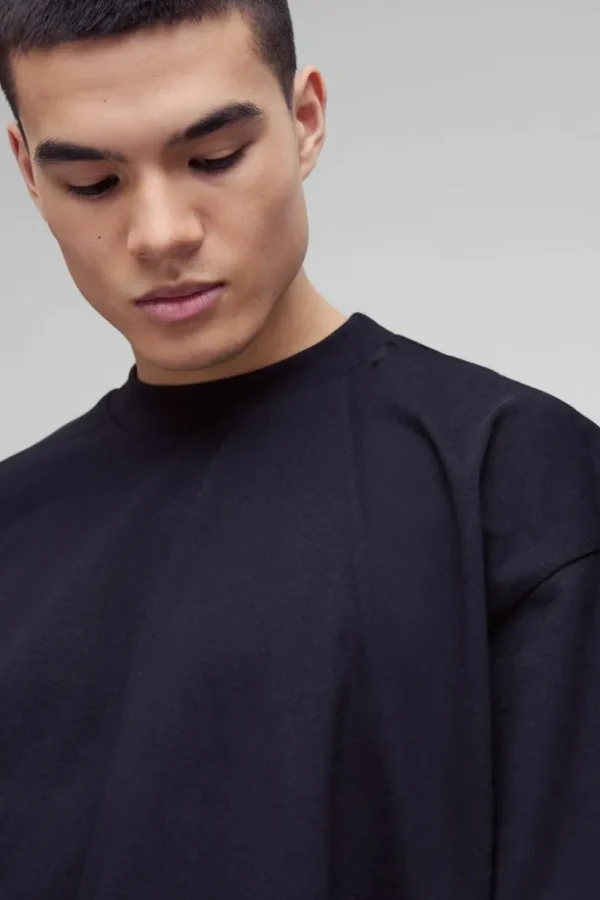 boohooMAN Extreme Oversized Extended Neck Heavy Weight T-shirt | Basics - Elevated