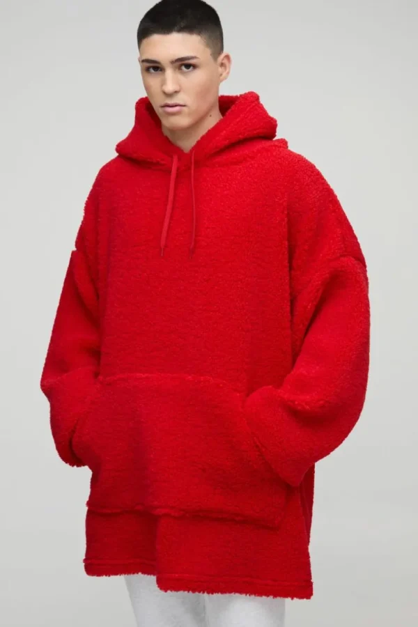 boohooMAN Extreme Oversized Fleece Hoodie | Loungewear