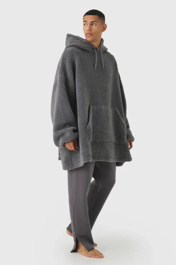 boohooMAN Extreme Oversized Fleece Hoodie | Loungewear