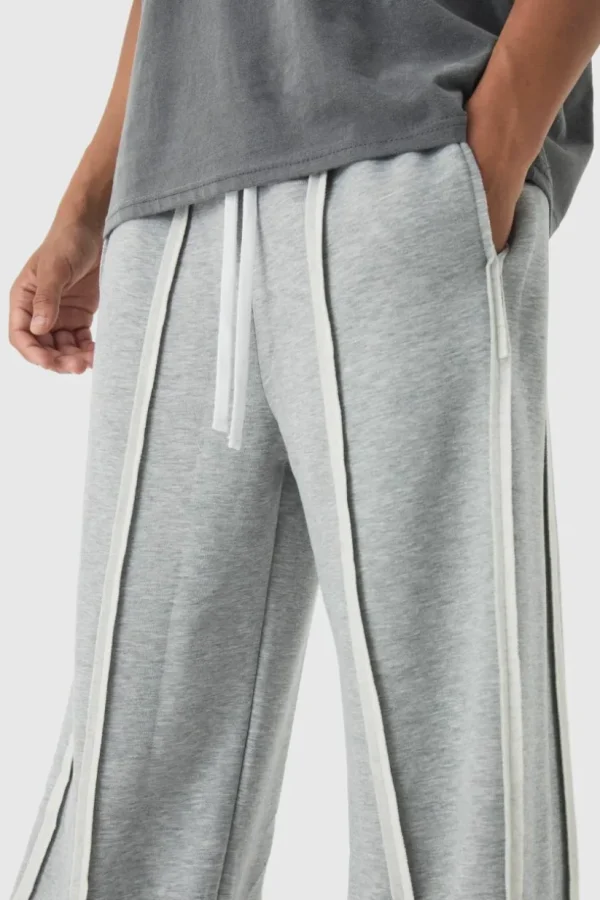 boohooMAN Extreme Wide Leg Exposed Seam Jogger | Joggers