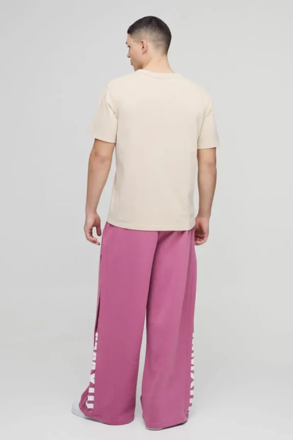 boohooMAN Extreme Wide Leg Pleated Gusset Jogger | Joggers